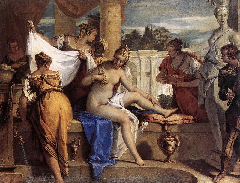 RICCI, Sebastiano Bathsheba in her Bath oil painting picture